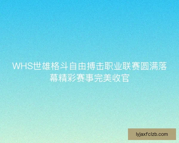 WHS世雄格斗自由搏击职业联赛圆满落幕精彩赛事完美收官